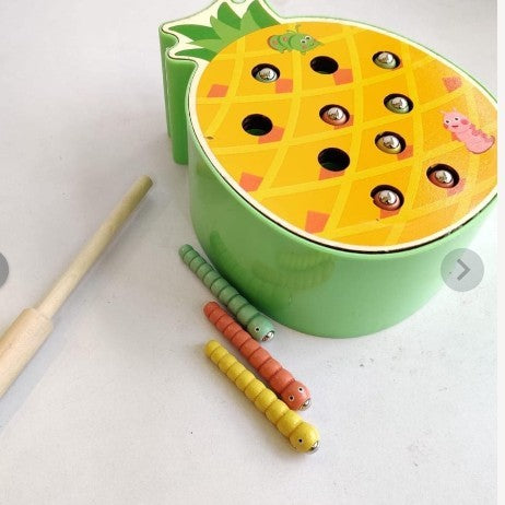 Pineapple Insect Catching Game | Wooden Fishing Activity Toy