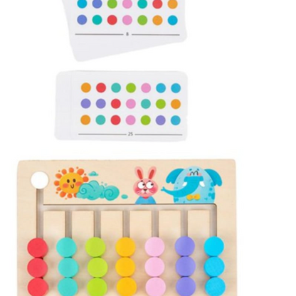 Wooden Colour Matching Puzzle Game – Montessori Colour Sorting & Pattern Matching Board | 10 Challenge Cards