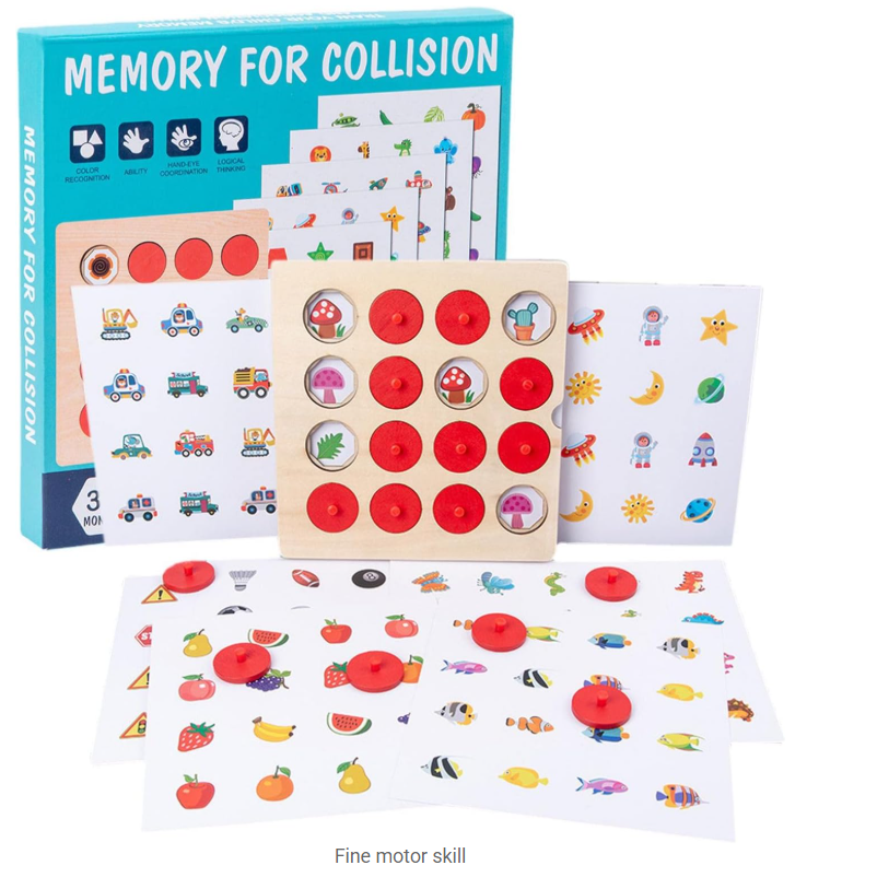 Memory Collision Game - Fish, ABC and Flowers, Numbers and Shapes, Vegetables and Fruits, Boats and Cars, Animals