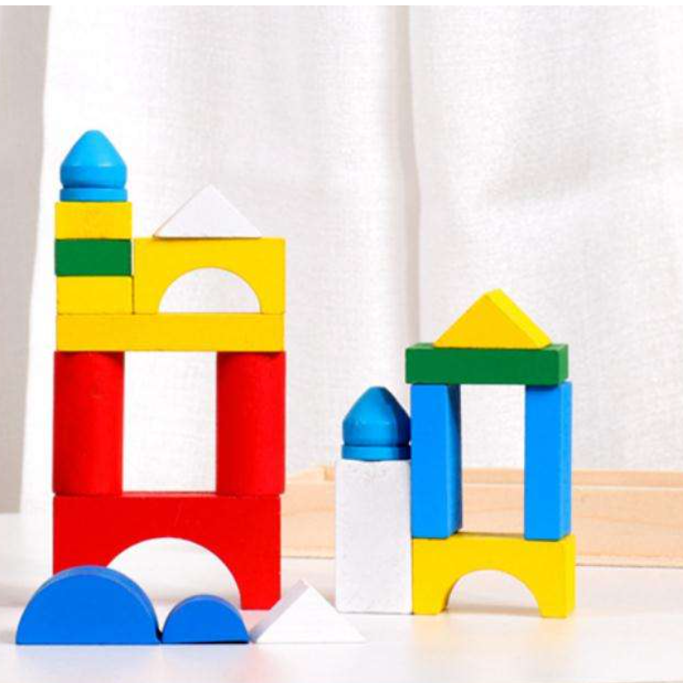 Wooden Castle Building Blocks – Montessori Construction Toy