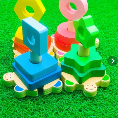 Wooden Wisdom Geometric Shape Sorter - Shapes & Colors
