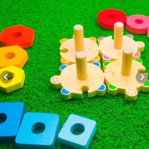 Wooden Wisdom Geometric Shape Sorter - Shapes & Colors