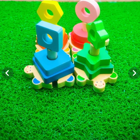 Wooden Wisdom Geometric Shape Sorter - Shapes & Colors