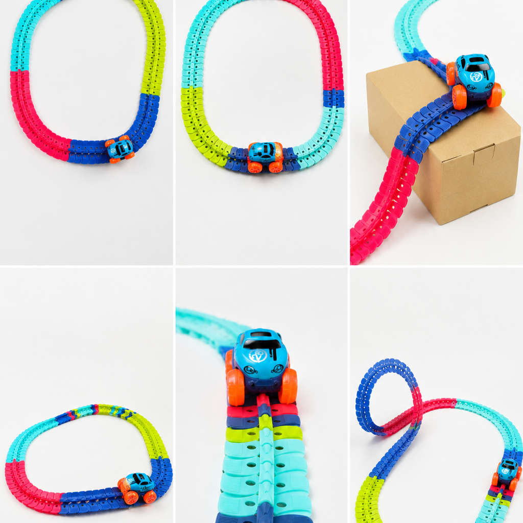Monster Truck Wheels Track Set 102 Pcs| Electric Racing Adventure Toy for Kids | Ages 3+