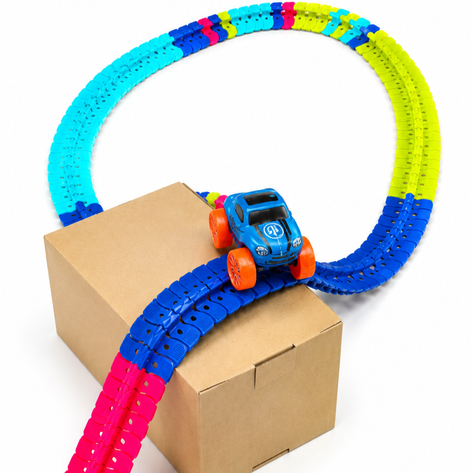 Monster Truck Wheels Track Set 102 Pcs| Electric Racing Adventure Toy for Kids | Ages 3+
