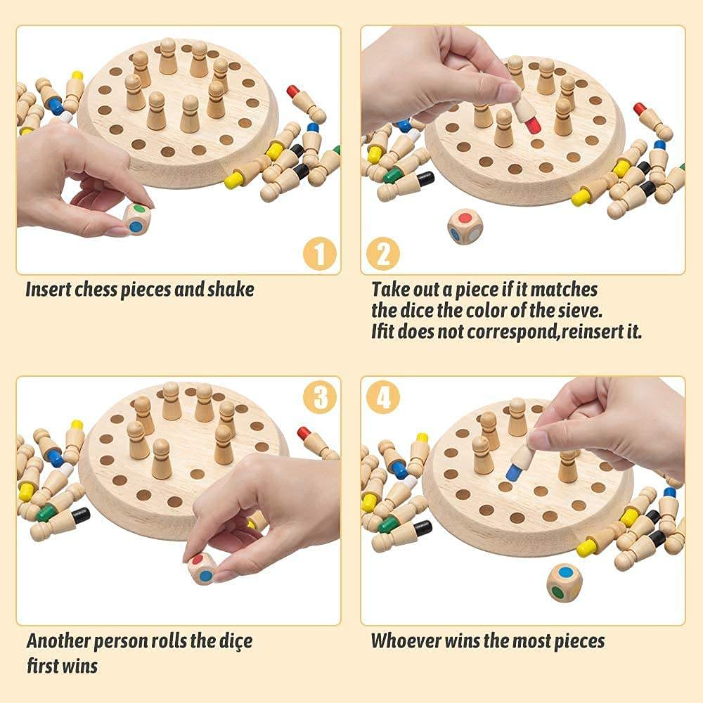 Wooden Memory Chess Game – Match, Remember & Win!