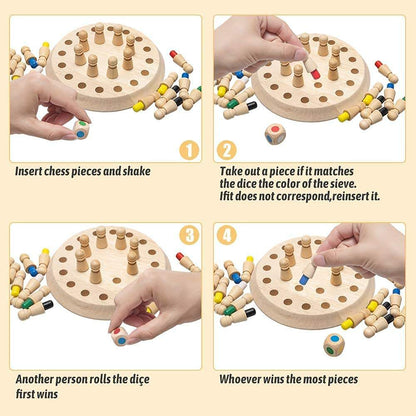 Wooden Memory Chess Game – Match, Remember & Win!