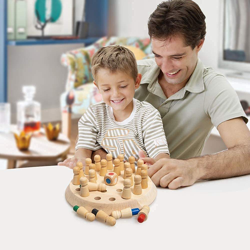Wooden Memory Chess Game – Match, Remember & Win!