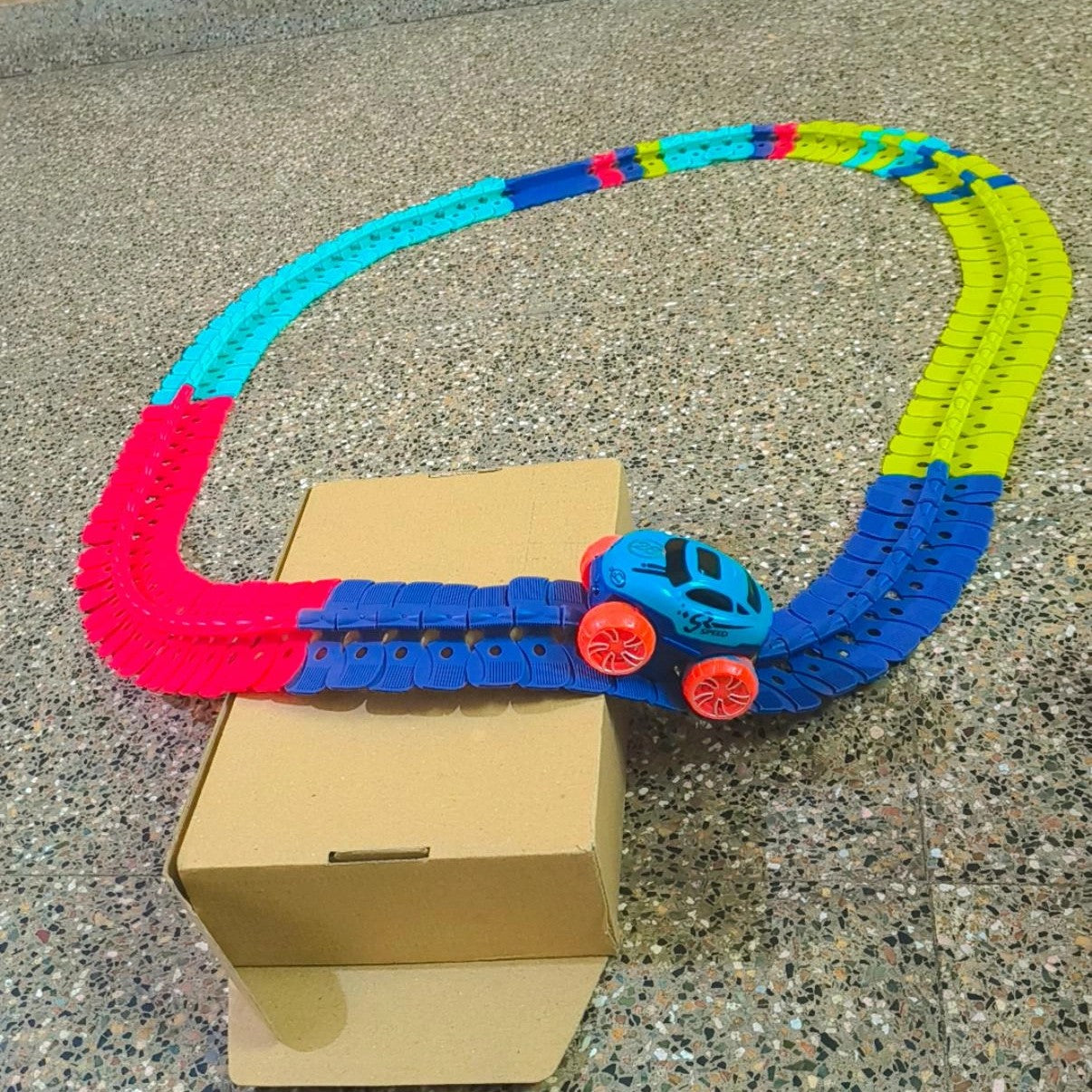 Monster Truck Wheels Track Set 102 Pcs| Electric Racing Adventure Toy for Kids | Ages 3+