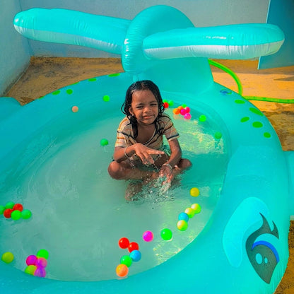 Kids Inflatable Swimming Pool with Sprayer | Large Outdoor Water Play Pool | Ages 3+