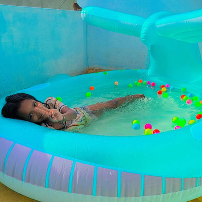 Kids Inflatable Swimming Pool with Sprayer | Large Outdoor Water Play Pool | Ages 3+
