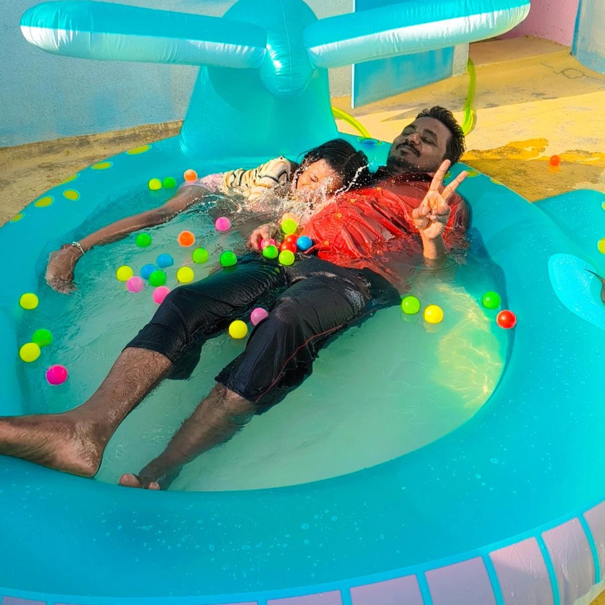Kids Inflatable Swimming Pool with Sprayer | Large Outdoor Water Play Pool | Ages 3+