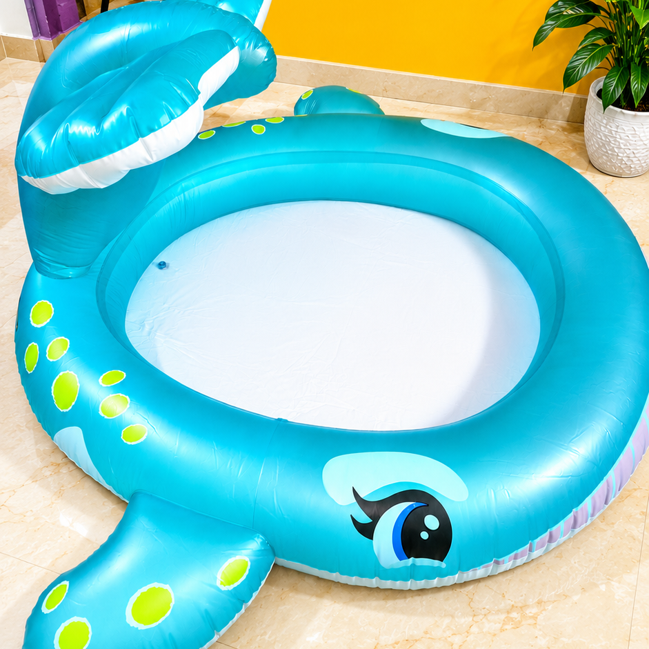 Kids Inflatable Swimming Pool with Sprayer | Large Outdoor Water Play Pool | Ages 3+